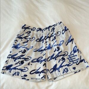 Eric Emanuel Signature Blue and White Athletic Shorts